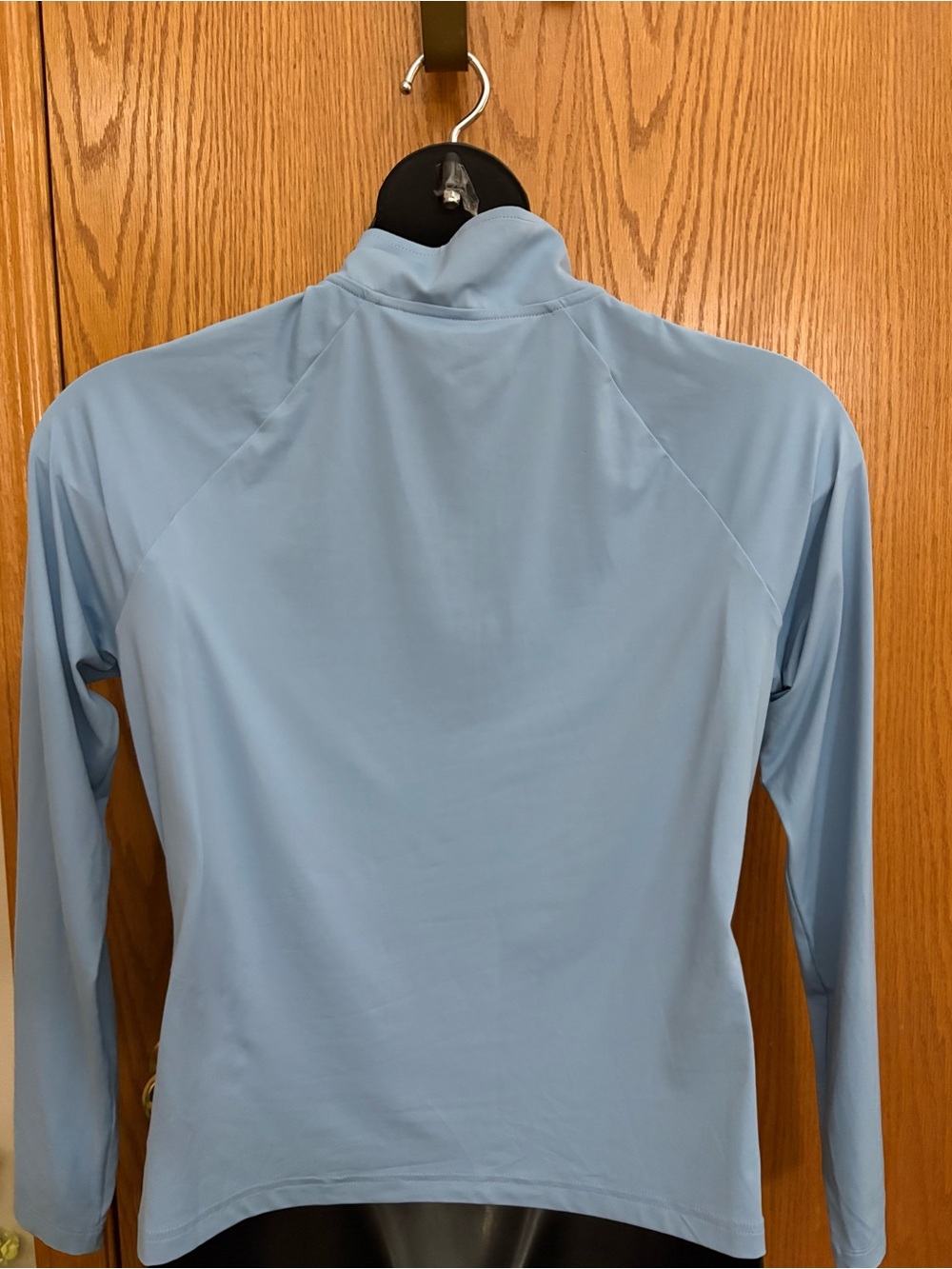 Lands' End Women's Light Blue Long Sleeve Swim Rash/Sun Guard Top - Picture 4 of 10